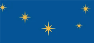 A blue flag with yellow stars on it.